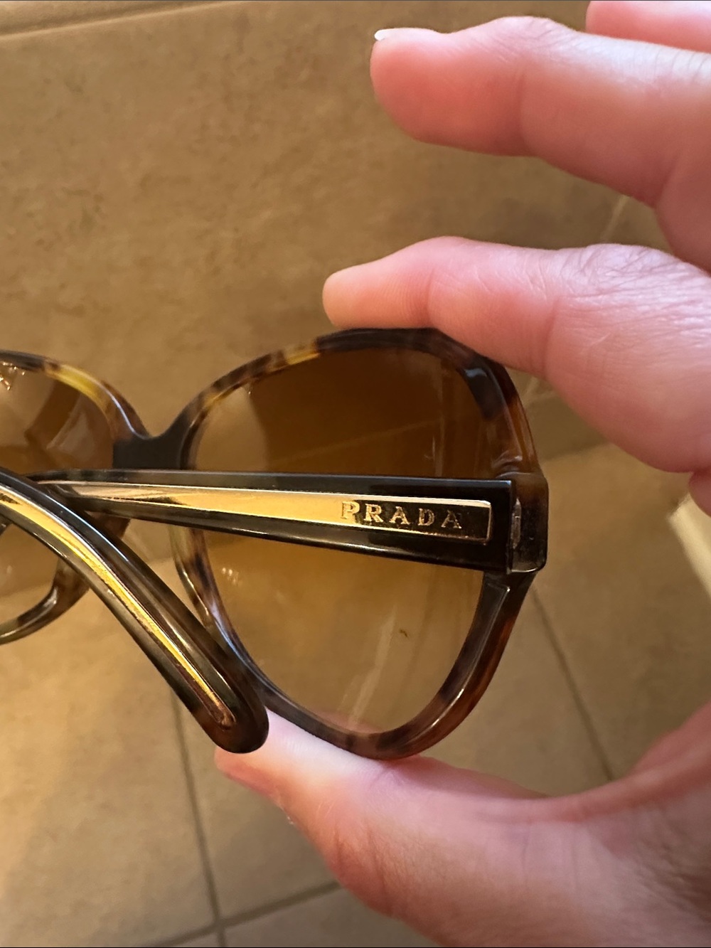 Prada Tortoiseshell Oversized Brown Gradient Sunglasses - Picture 7 of 8